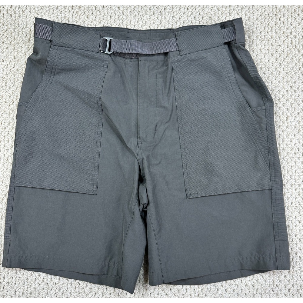REI Co Op Shorts Men 36 Dark Olive Belted Regular Fit Performance Stretch Hiking